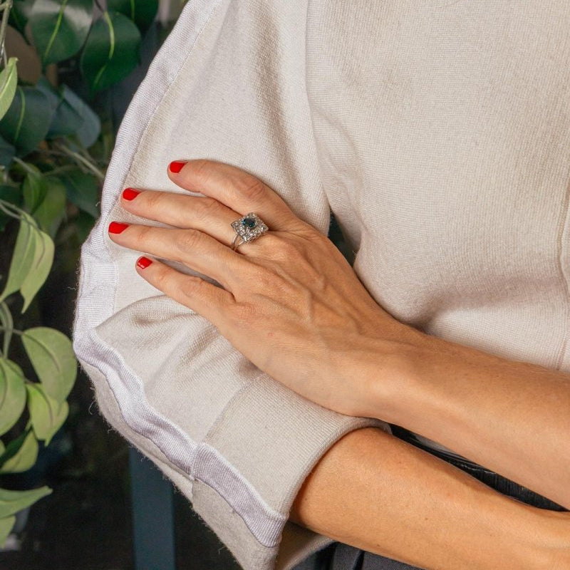 Bague Or blanc Saphir - Castafiore