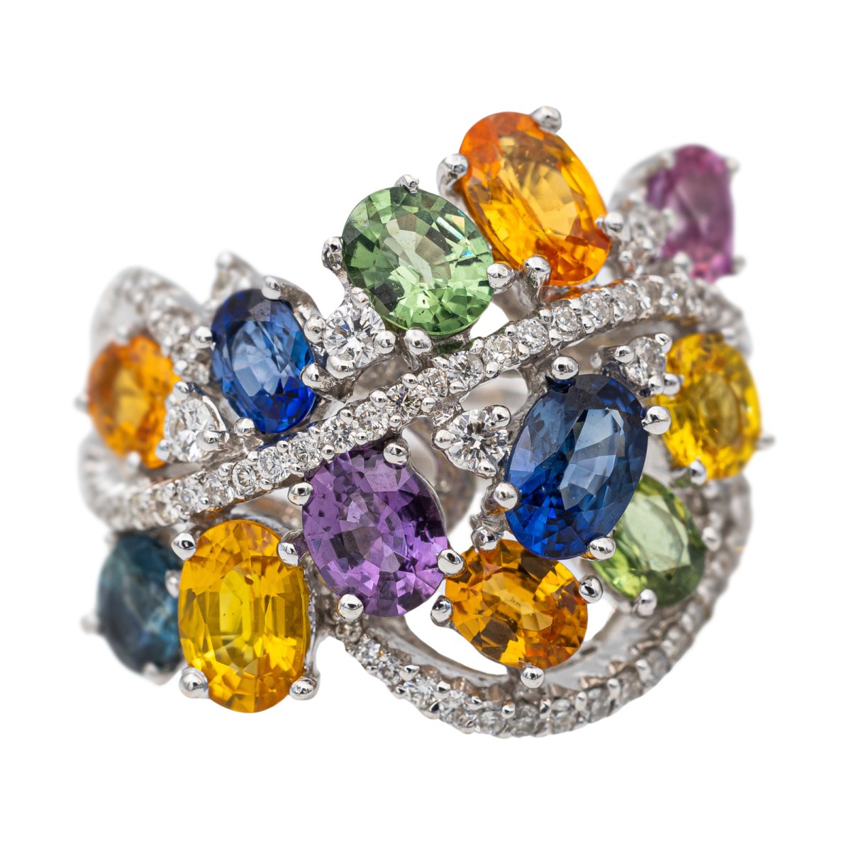 Bague Or blanc Saphir - Castafiore