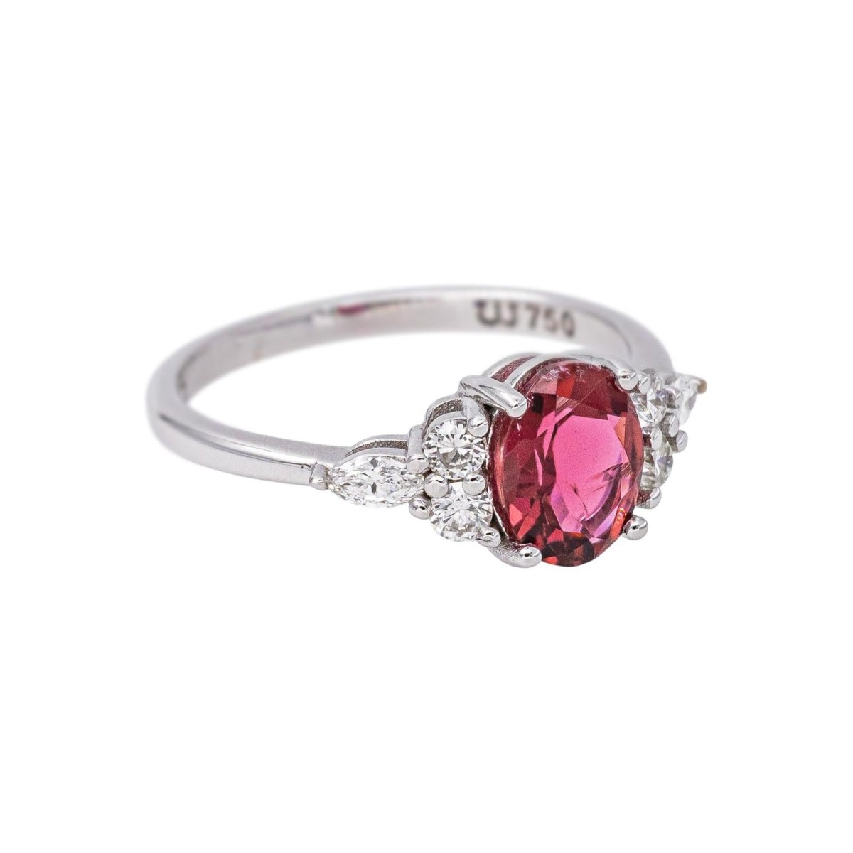 Bague Or blanc Tourmaline rose - Castafiore