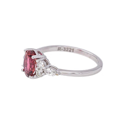 Bague Or blanc Tourmaline rose - Castafiore
