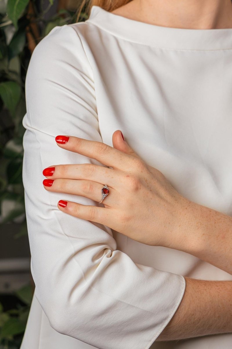 Bague Or blanc Tourmaline rose - Castafiore