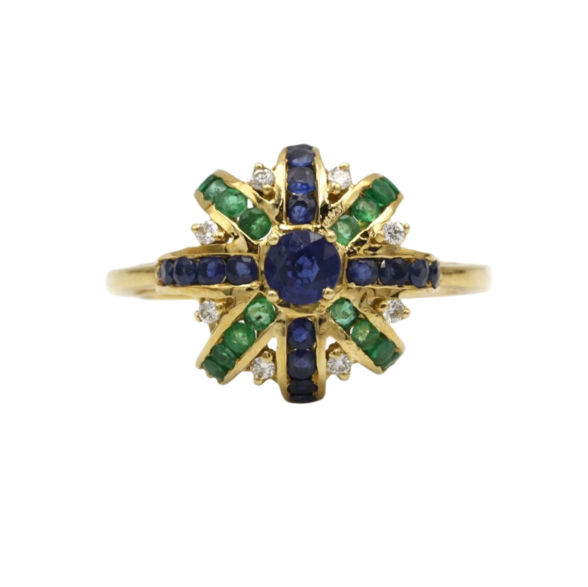 Bague - Or, Diamants, Emeraudes & Saphirs - Castafiore