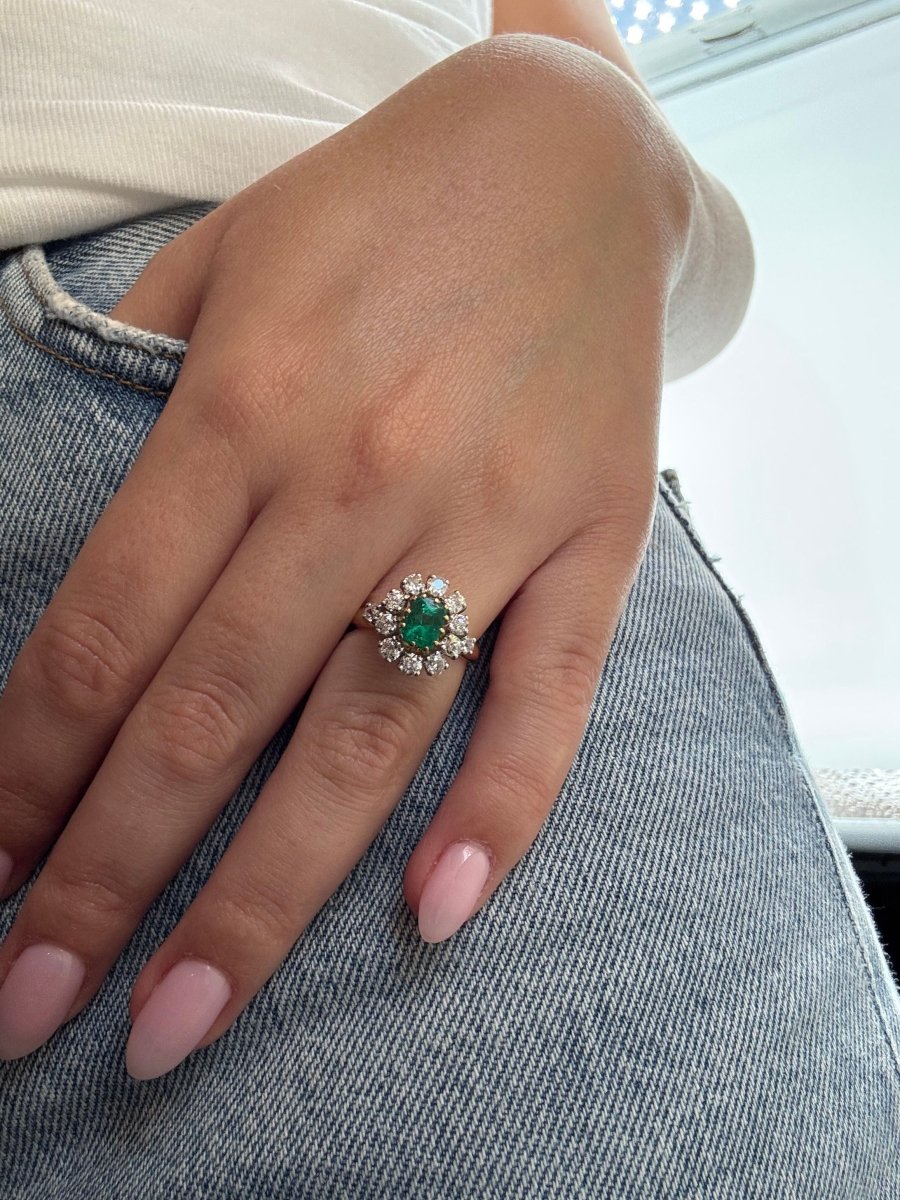 Bague - Or, diamants et émeraude - Castafiore