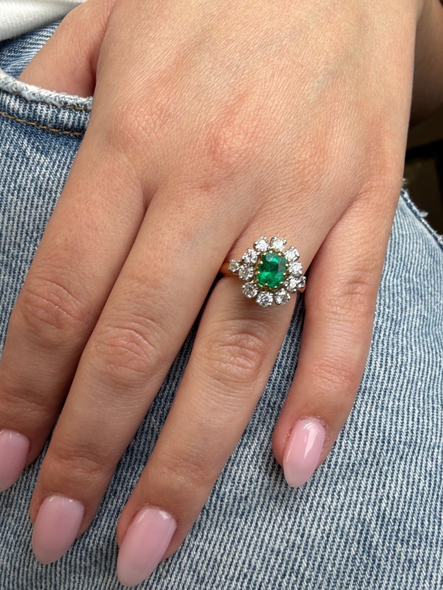 Bague - Or, diamants et émeraude - Castafiore