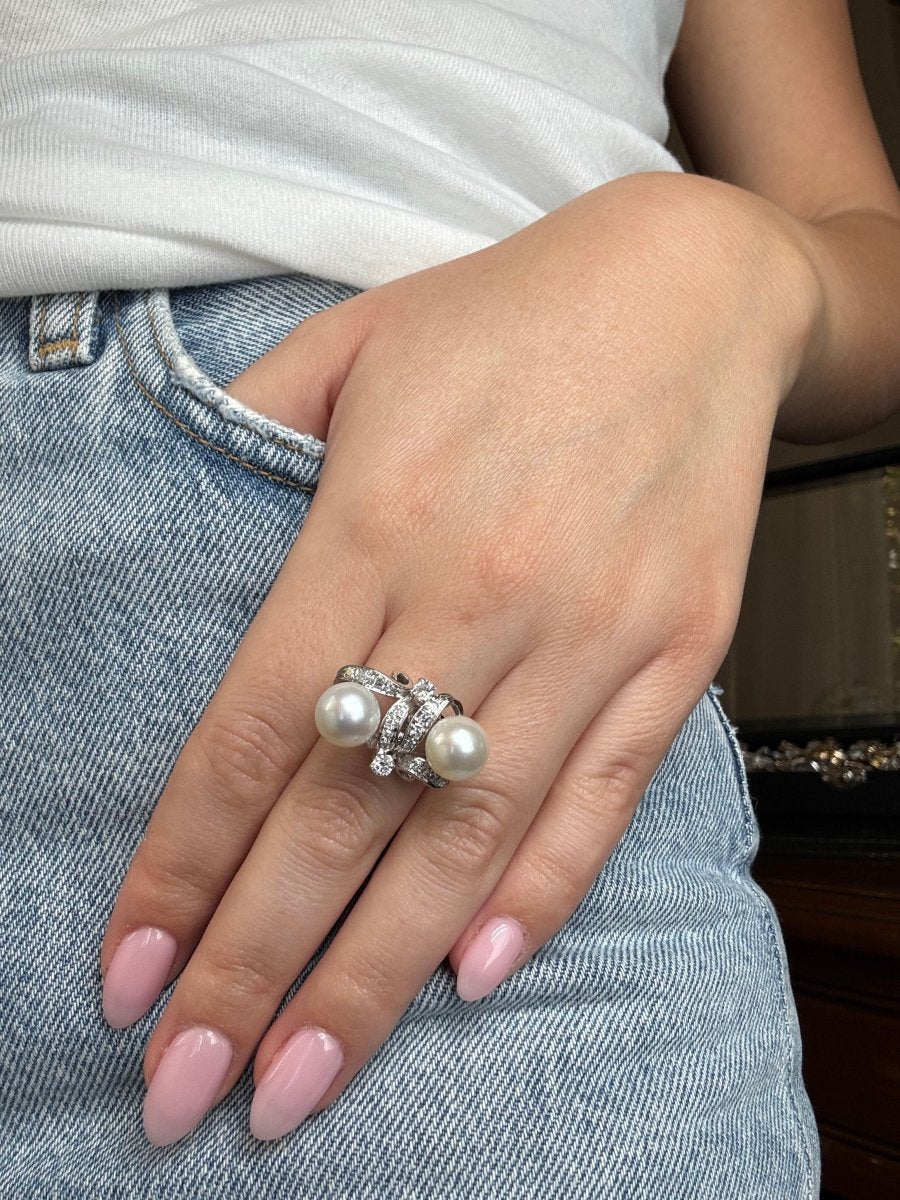 Bague - Or, diamants et perles - Castafiore