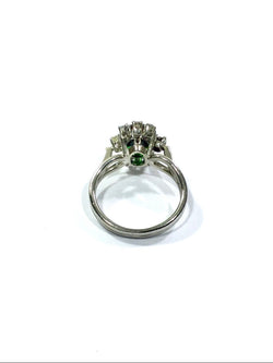 Bague Or, Diamants Et Pierre Verte Synthétique - Castafiore