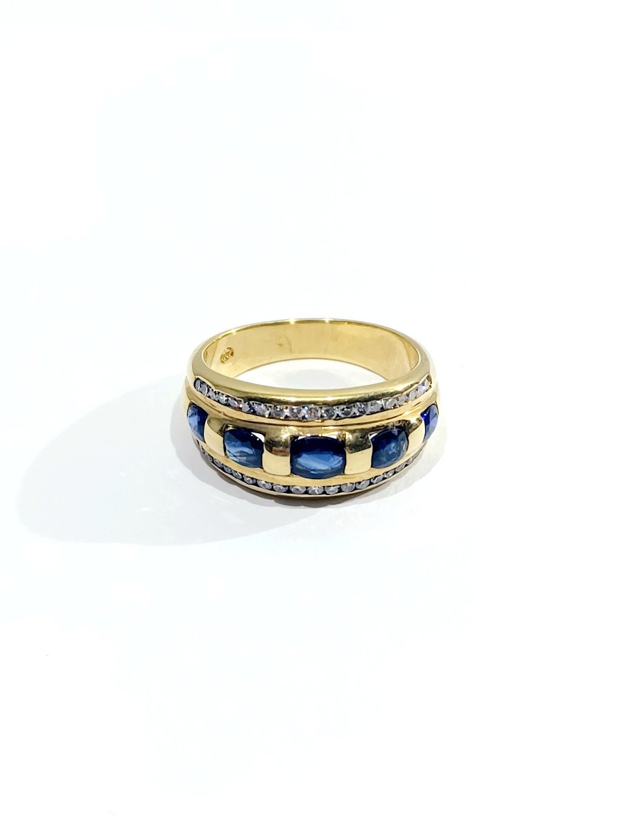 Bague Or Diamants Et Saphirs - Castafiore