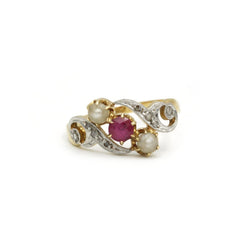 Bague - Or, Diamants, Perles & Rubis - Castafiore