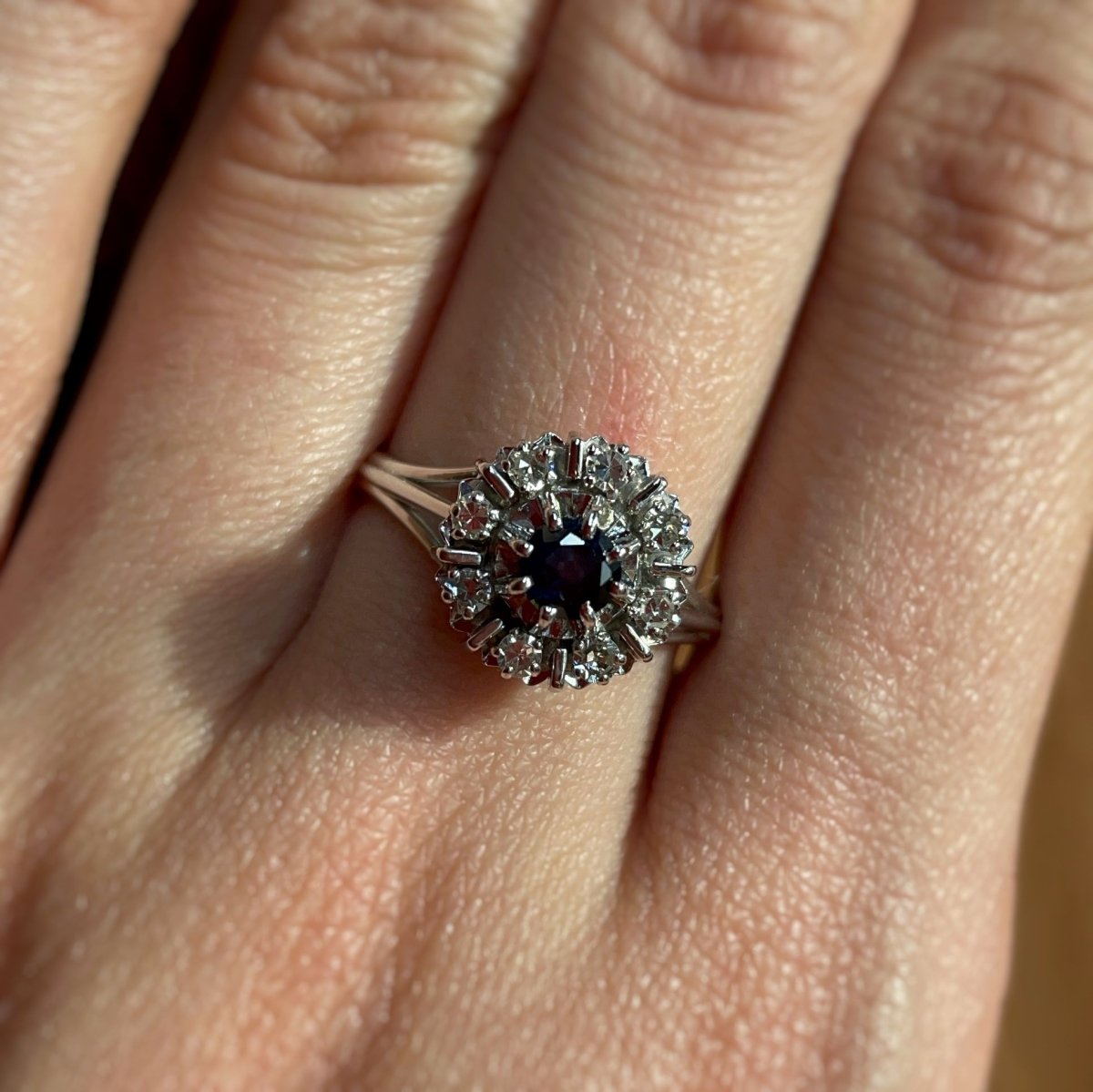 Bague - Or, Diamants & Saphir