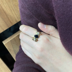 Bague - Or, Diamants & Saphir