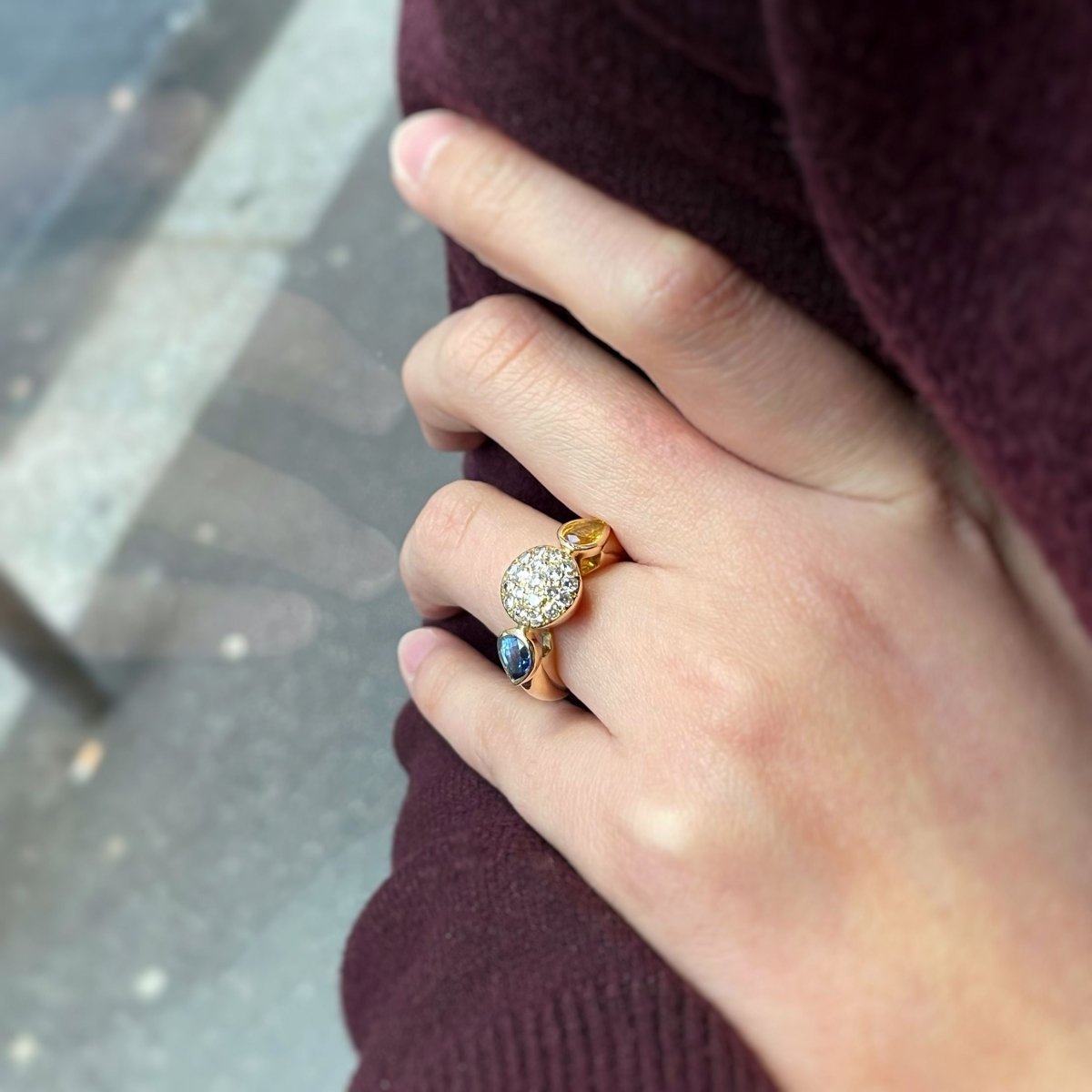 Bague - Or, Diamants & Saphirs