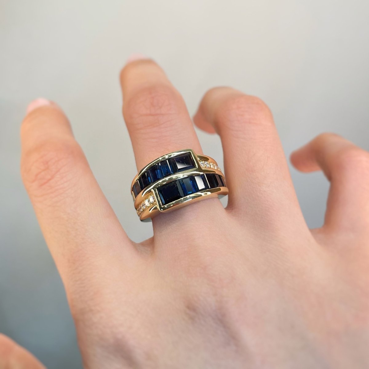 Bague - Or, Diamants & Saphirs - Castafiore