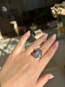 Bague - Or et Aigue - Marine - Castafiore