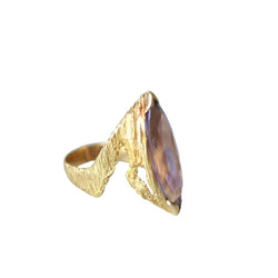 Bague or et améthyste années 70 - Castafiore