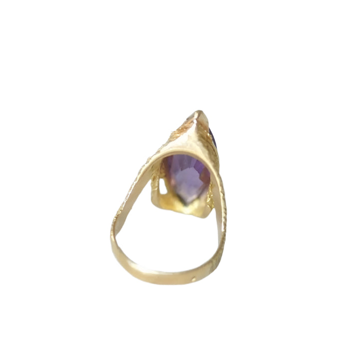Bague or et améthyste années 70 - Castafiore