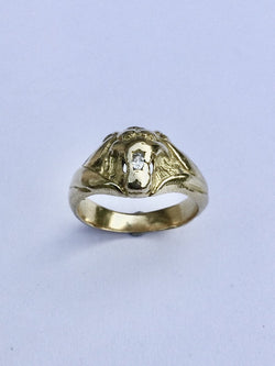 Bague Or Et Diamant Tête De Lion - Castafiore