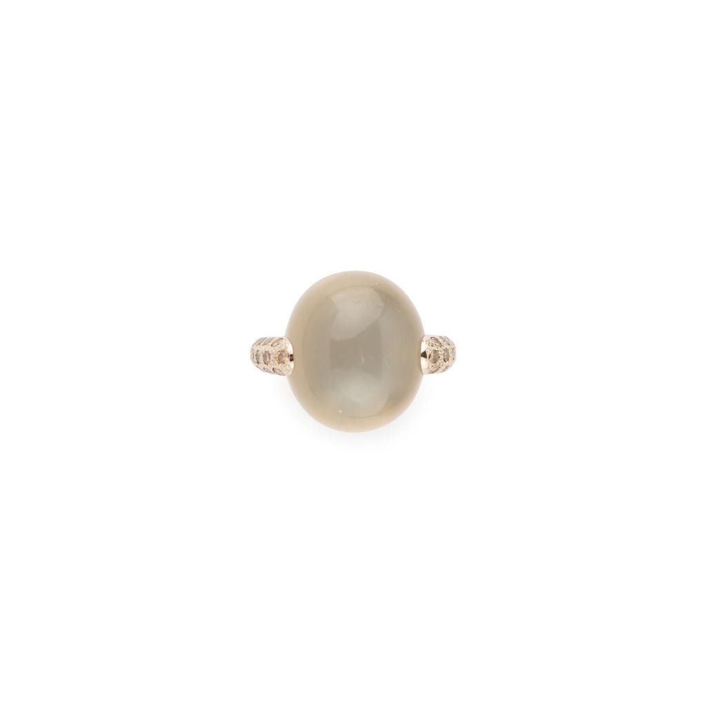 Bague or gris modèle Luna de la maison Pomellato en calcédoine et diamant. - Castafiore