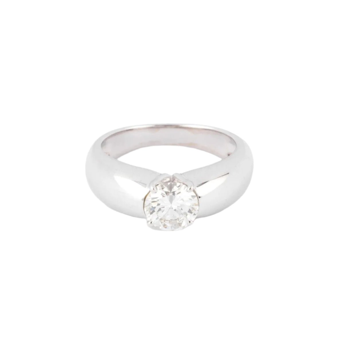 Bague or gris ornée d'un diamant taille moderne - Castafiore