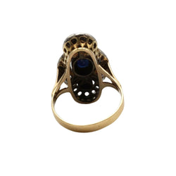 Bague - Or jaune, argent, saphirs et diamants - Castafiore