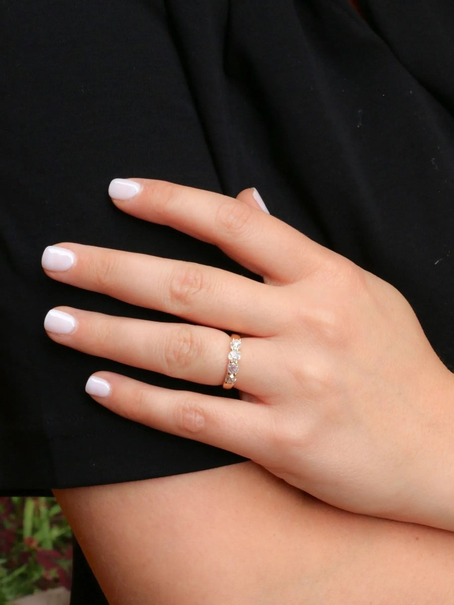 Bague or jaune diamants taille ancienne - Castafiore