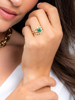 Bague Or jaune Emeraude - Castafiore