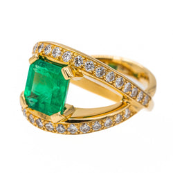 Bague Or jaune Emeraude - Castafiore