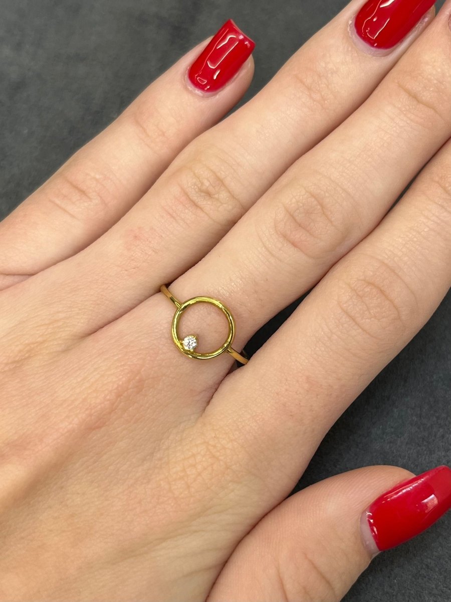Bague or jaune et diamant - Castafiore