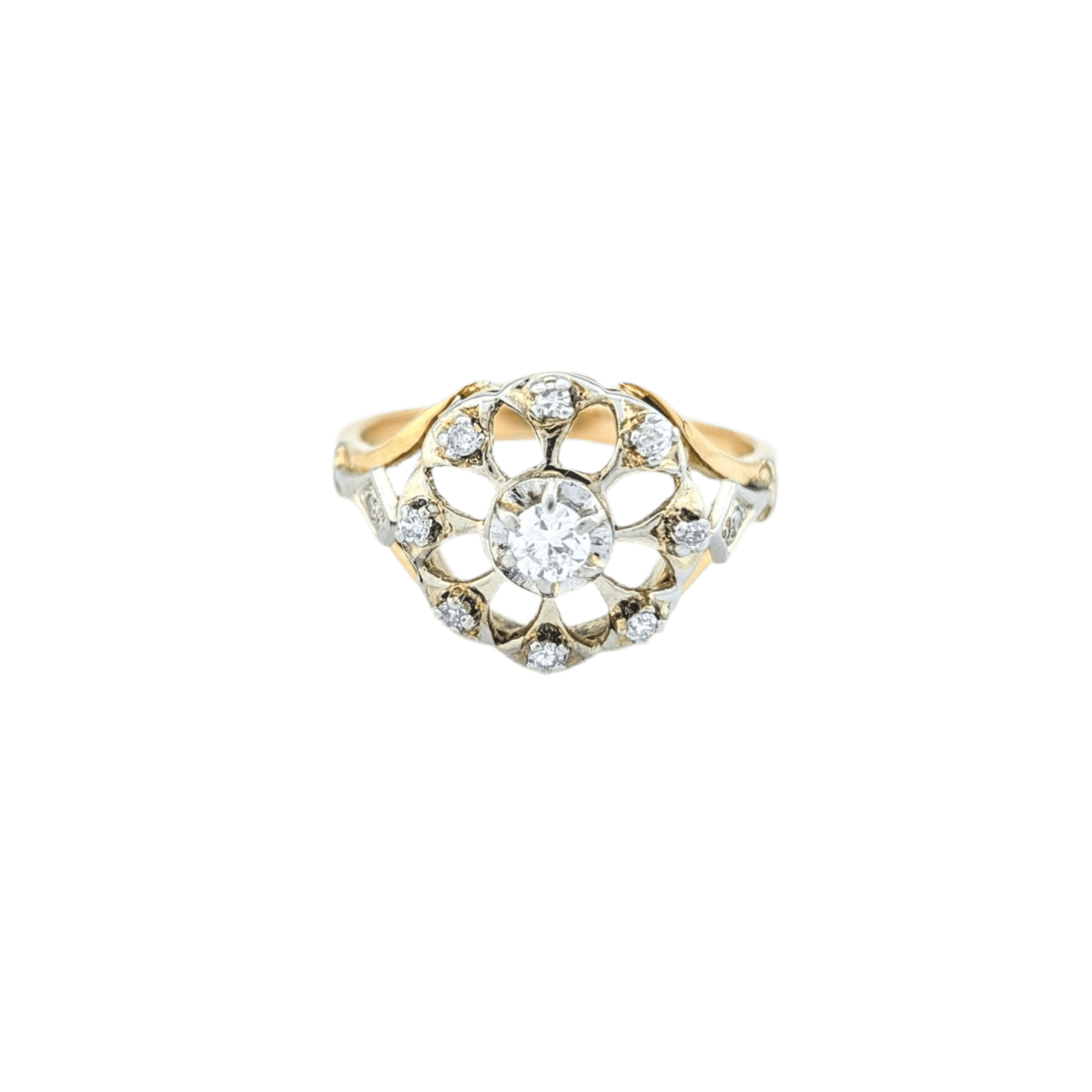 Bague or jaune et diamants - Castafiore