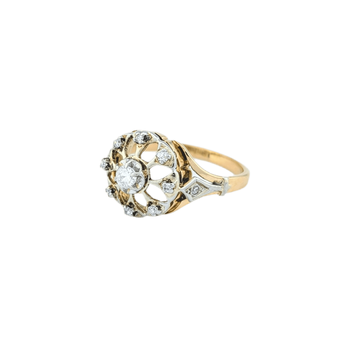 Bague or jaune et diamants - Castafiore