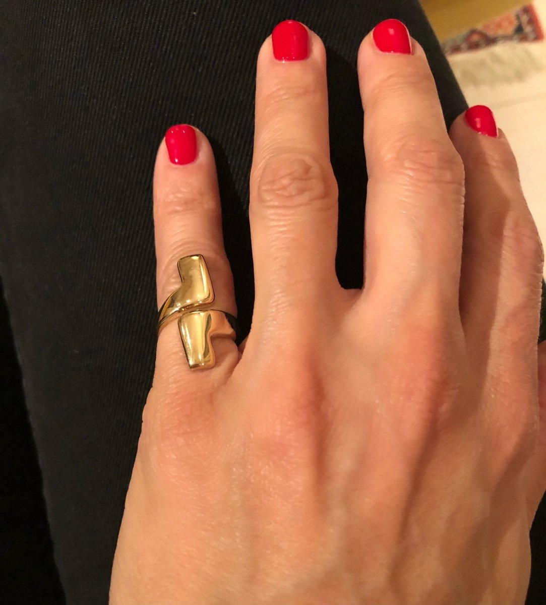Bague or jaune géometrique de la maison Chaumet - Castafiore