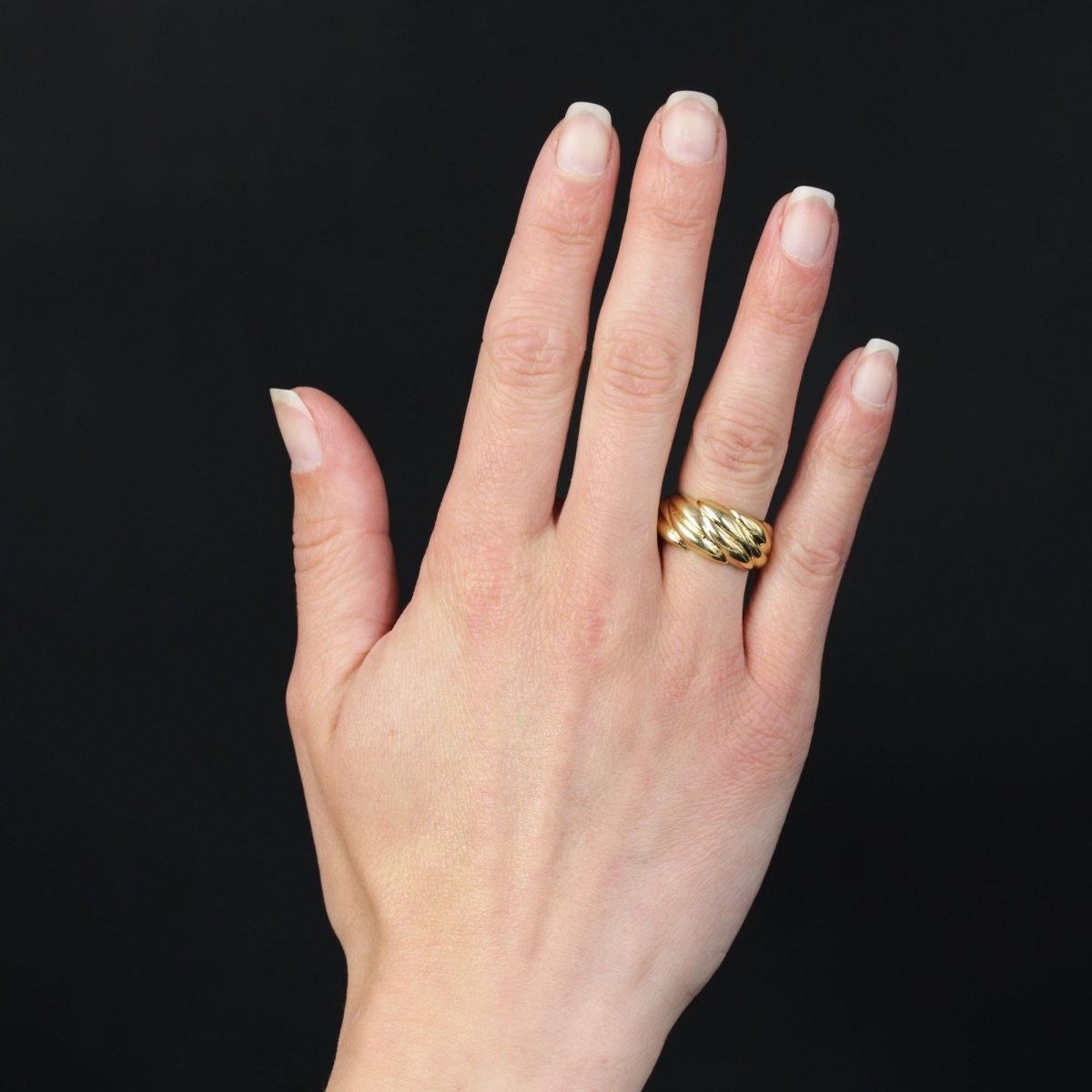 Bague or jaune godronné - Castafiore