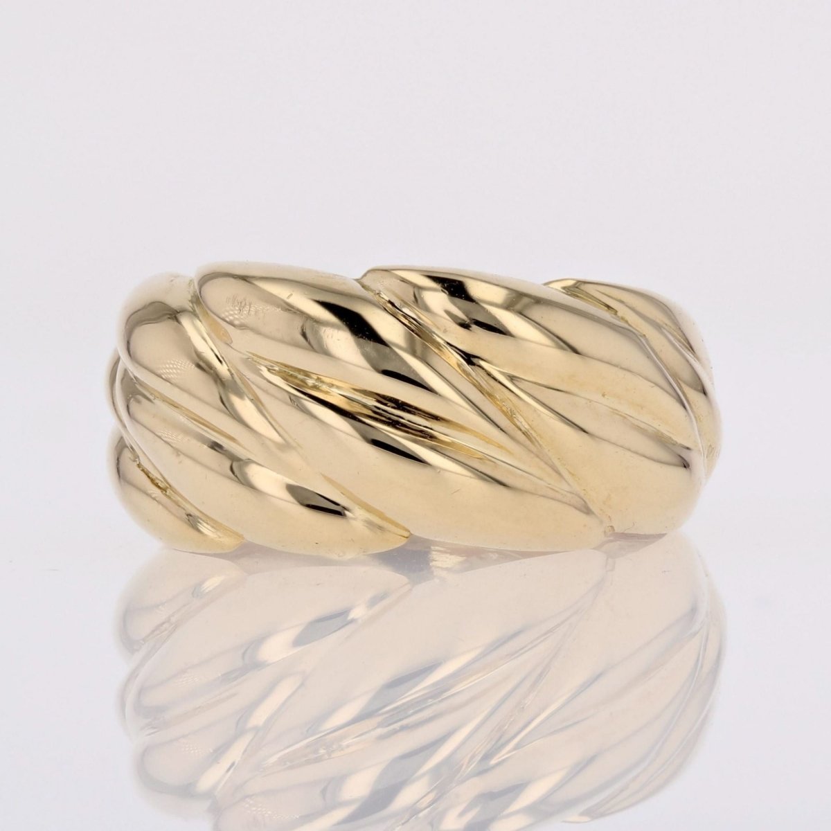 Bague or jaune godronné - Castafiore