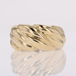 Bague or jaune godronné - Castafiore