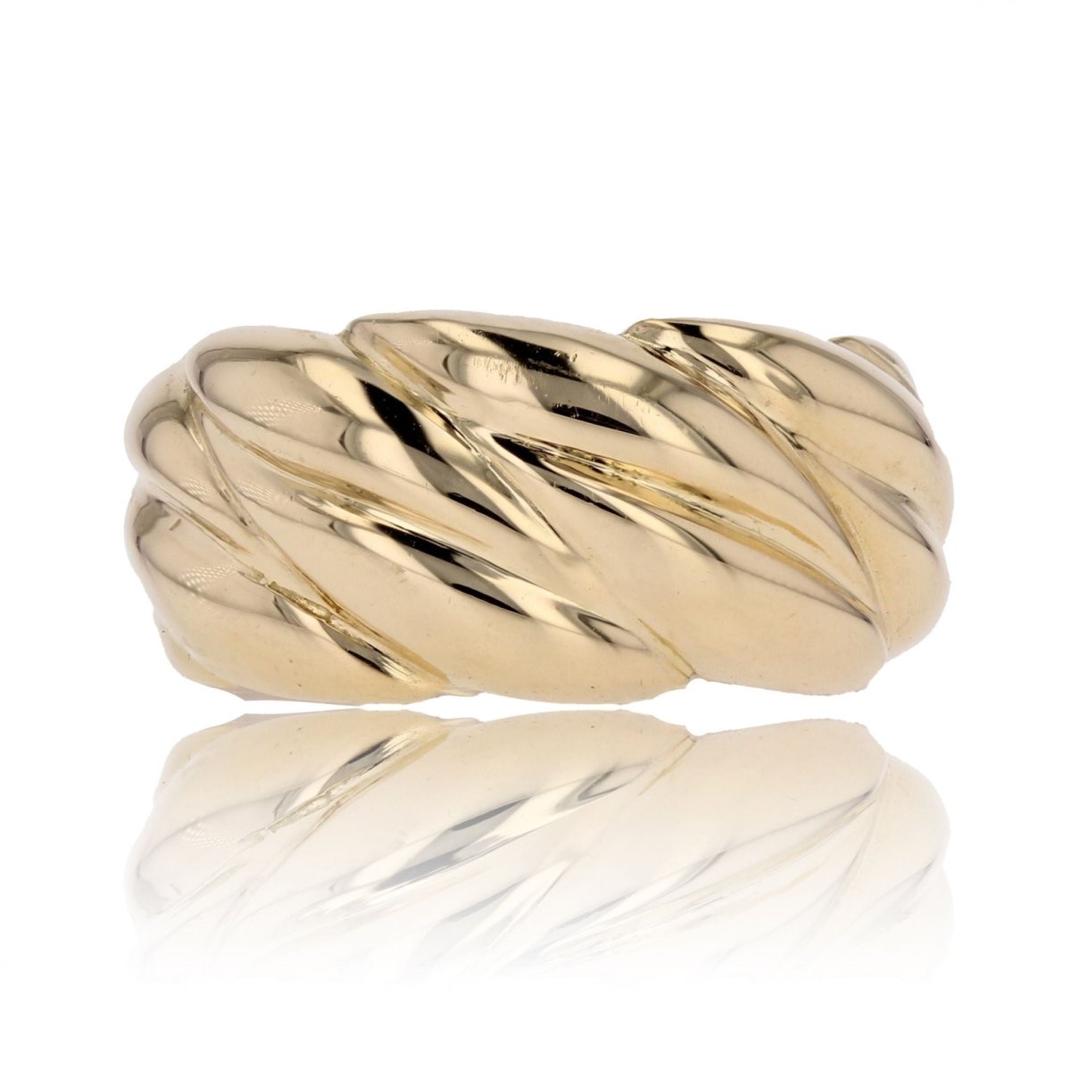 Bague or jaune godronné - Castafiore