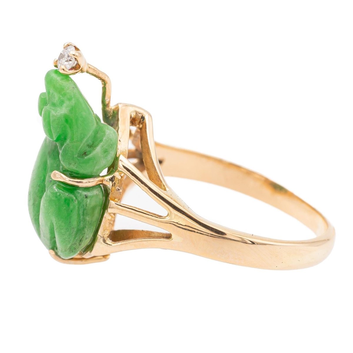 Bague Or jaune Jade Jadéite - Castafiore
