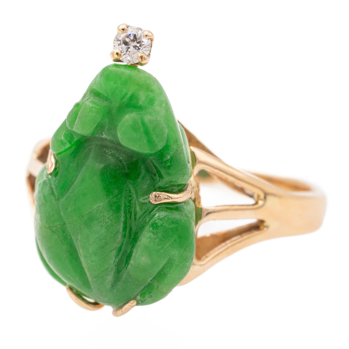 Bague Or jaune Jade Jadéite - Castafiore