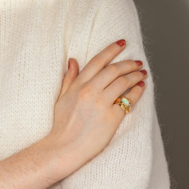 Bague Or jaune Opale - Castafiore