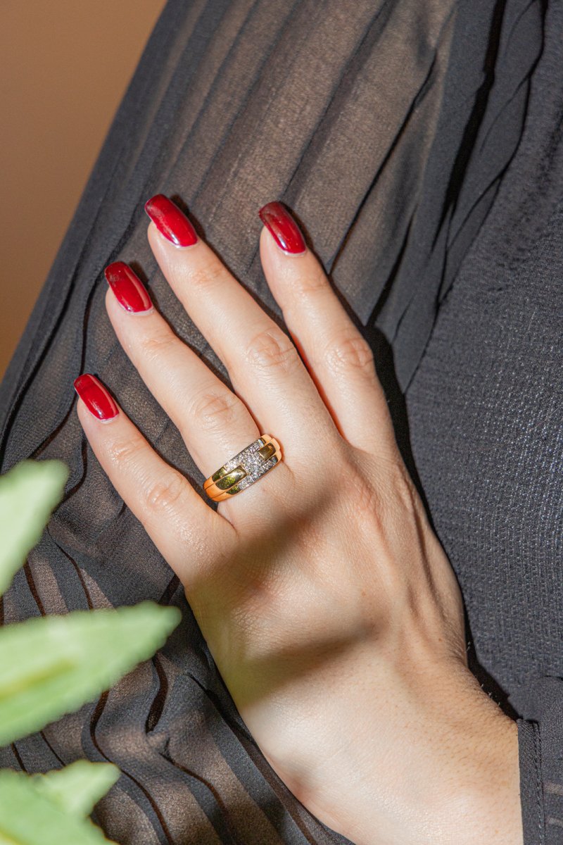 Bague or jaune, or blanc et diamant - Castafiore