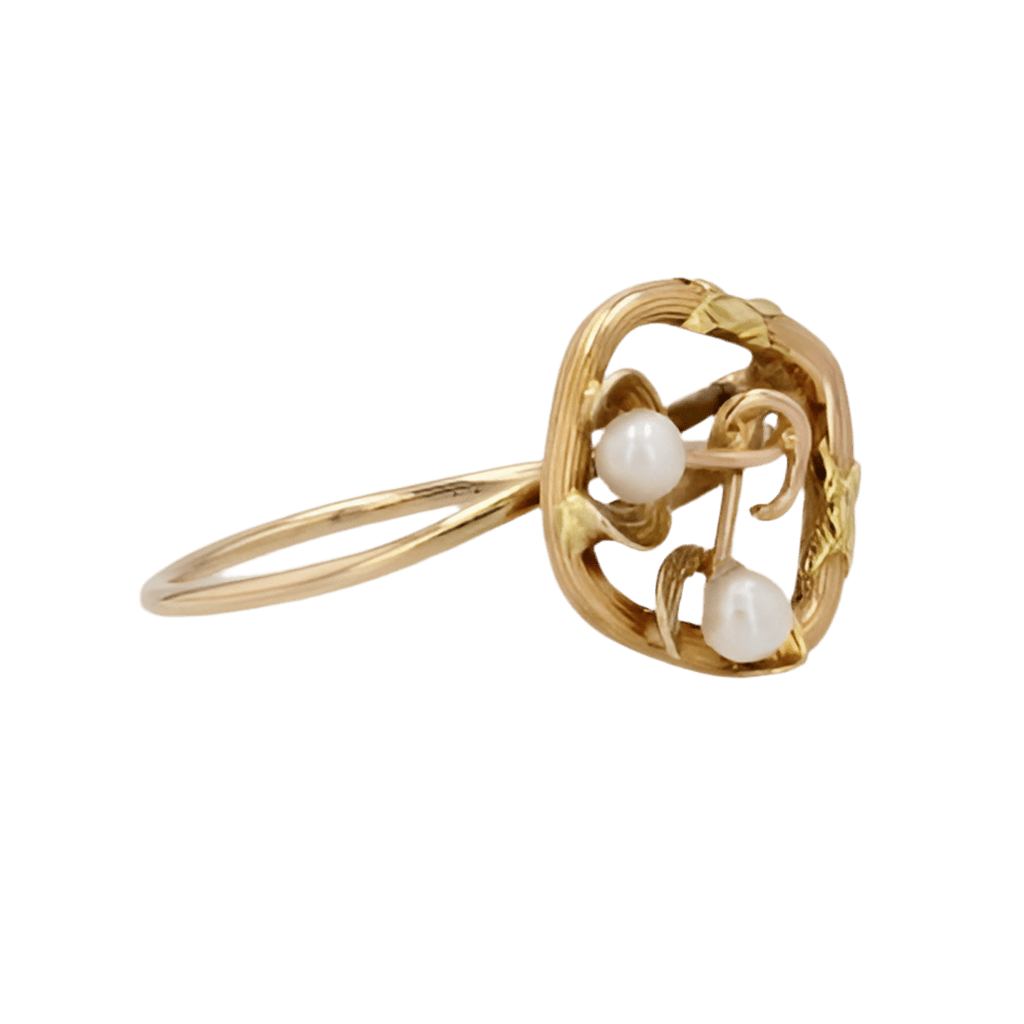 Bague or jaune, or rose et perle - Castafiore