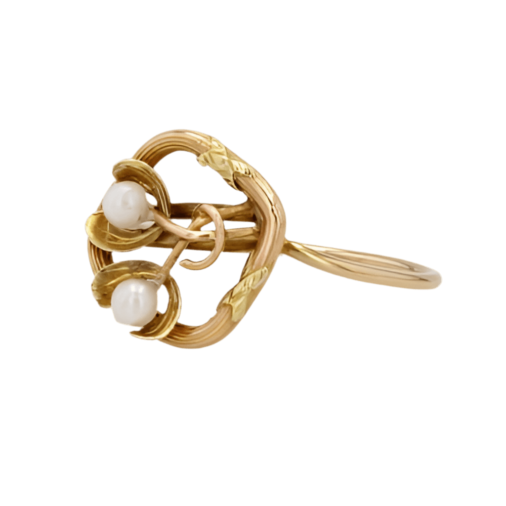 Bague or jaune, or rose et perle - Castafiore