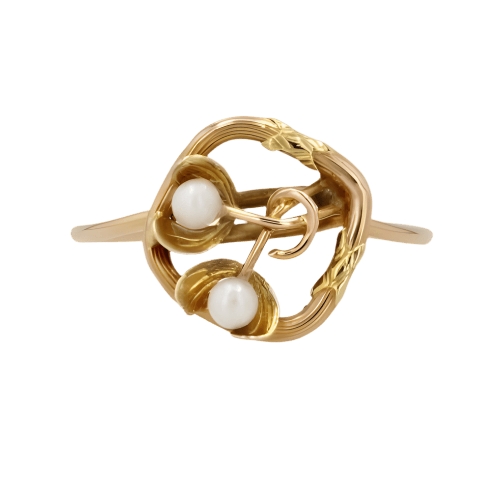 Bague or jaune, or rose et perle - Castafiore