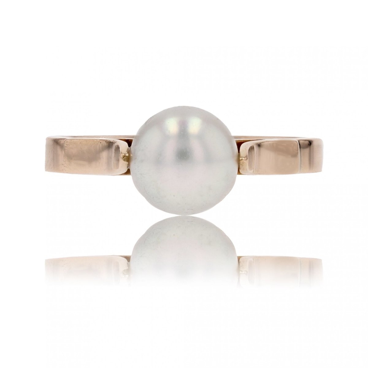 Bague or jaune perle de culture solitaire - Castafiore