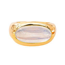 Bague Or jaune Pierre de lune - Castafiore
