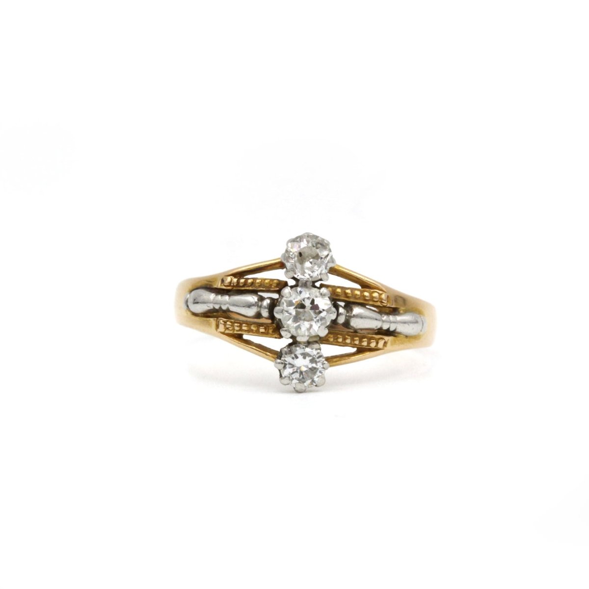 Bague - Or jaune, Platine & Diamants - Castafiore