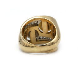 Bague - Or jaune, Platine, Diamants & Perles - Castafiore