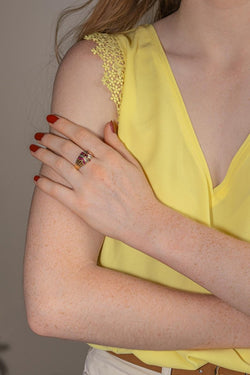Bague Or jaune Rubis - Castafiore
