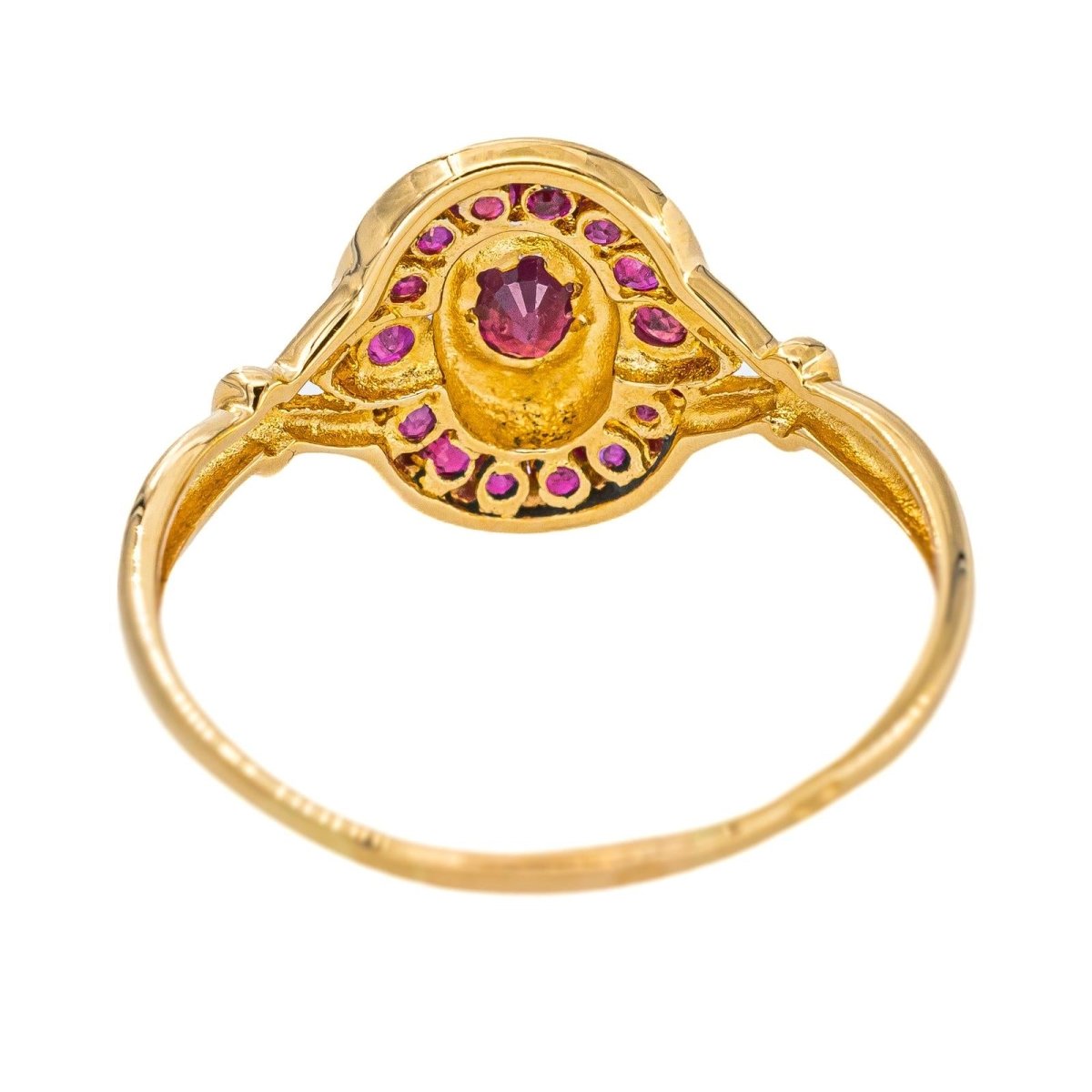 Bague Or jaune Rubis traité - Castafiore