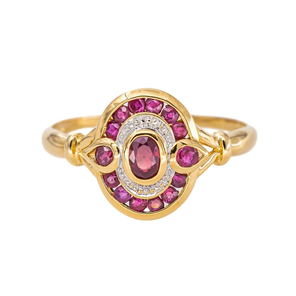 Bague Or jaune Rubis traité - Castafiore