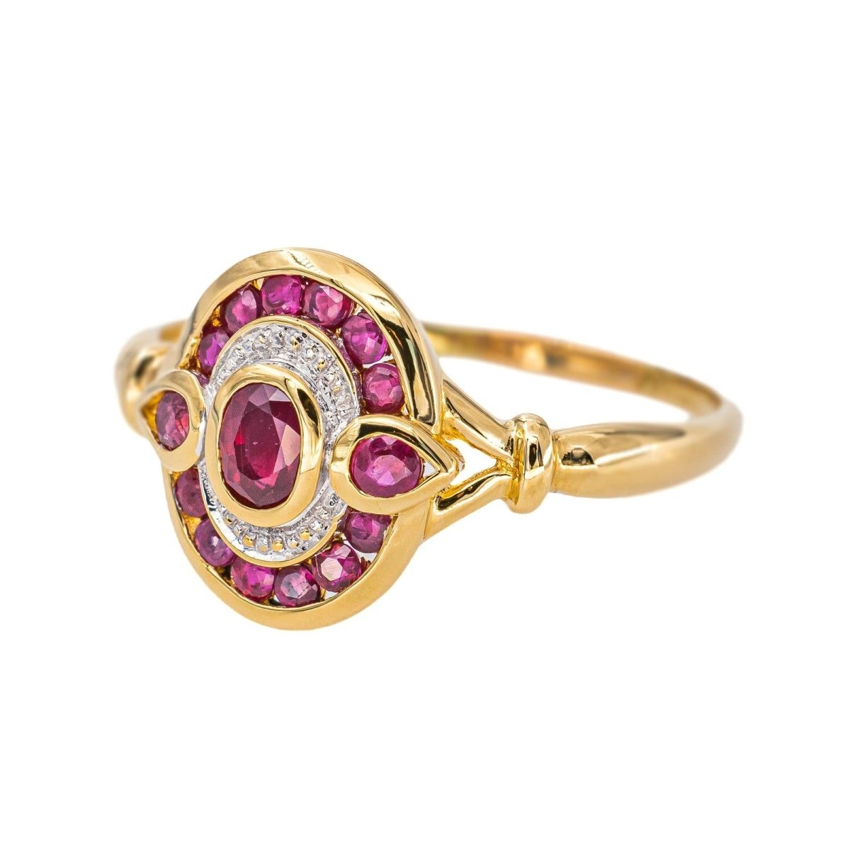 Bague Or jaune Rubis traité - Castafiore