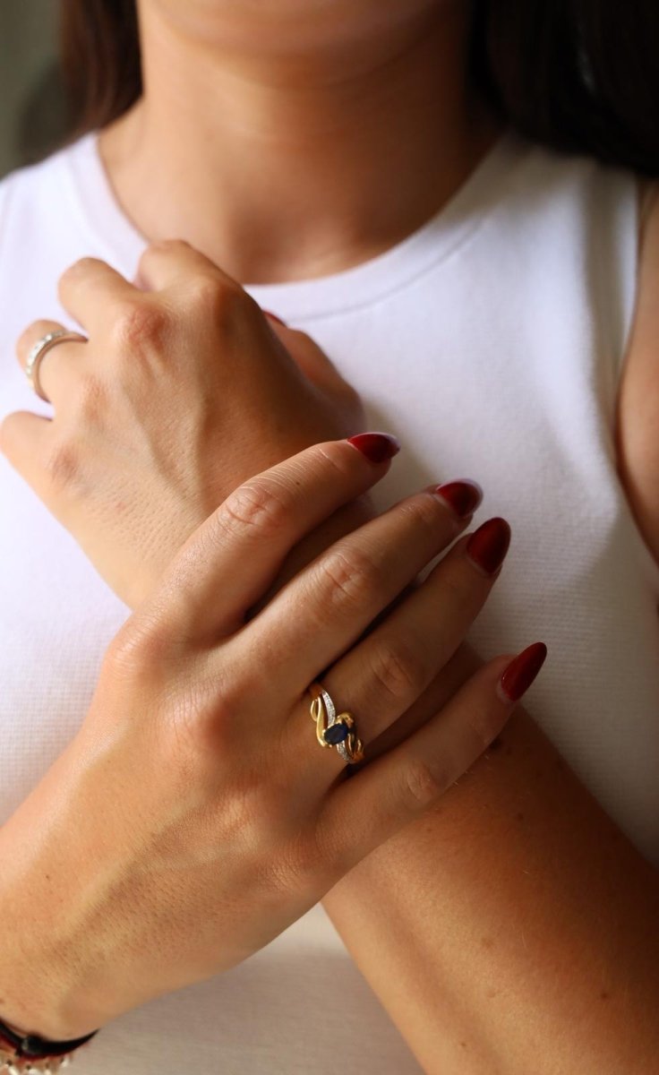 Bague Or jaune Saphir - Castafiore